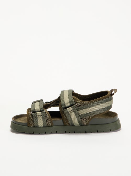Sandalen met dubbele bandjes en klittenband - Kiabi