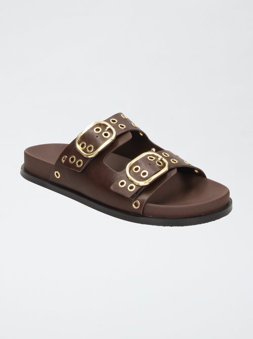 Sandalen met dubbele bandjes en oogjes - Kiabi