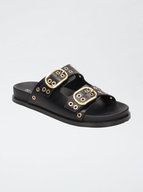 Sandalen met dubbele bandjes en oogjes - Kiabi