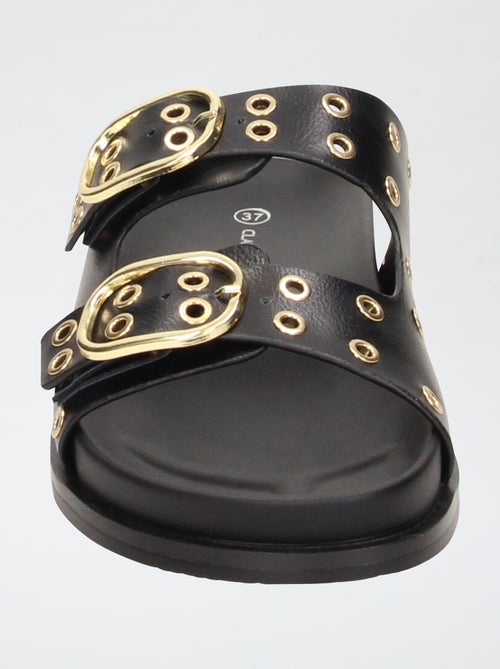 Sandalen met dubbele bandjes en oogjes - Kiabi