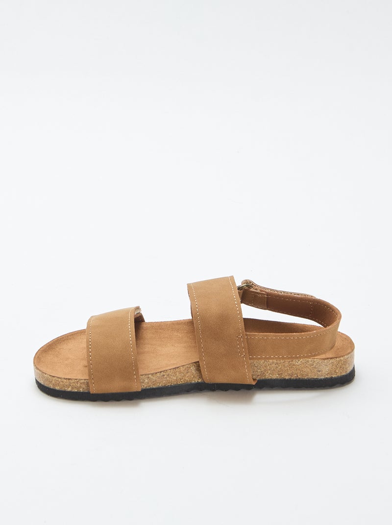 Sandalen met dubbele klittenbandsluiting Bruin - Kiabi