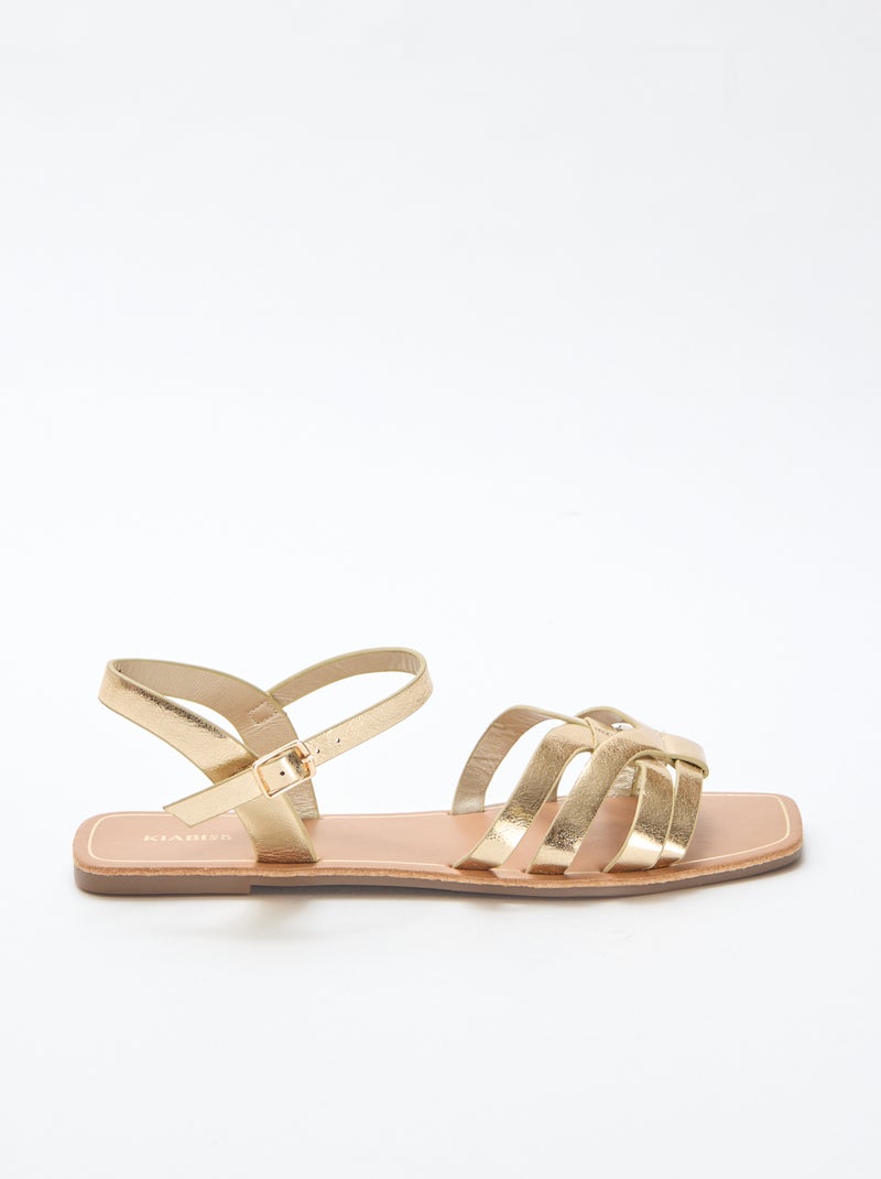 Sandalen met gekruist bandje Geel - Kiabi