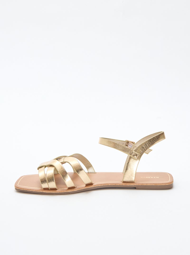 Sandalen met gekruist bandje Geel - Kiabi