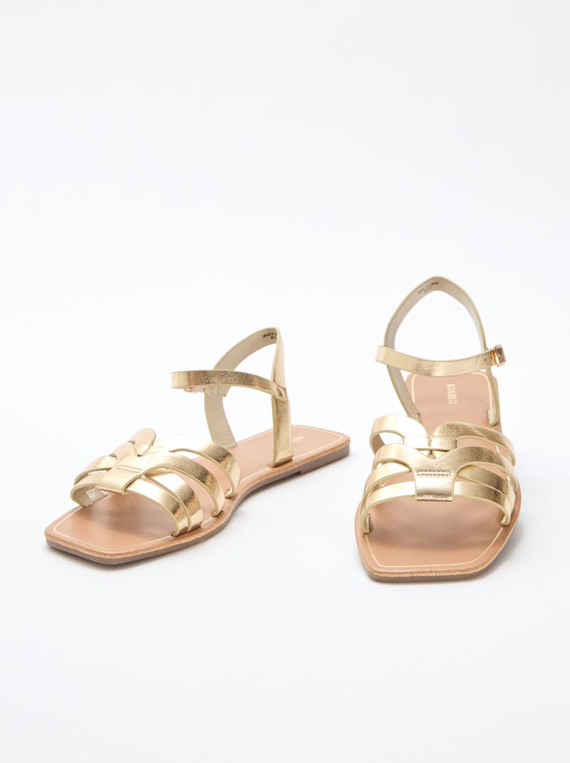 Sandalen met gekruist bandje Geel - Kiabi