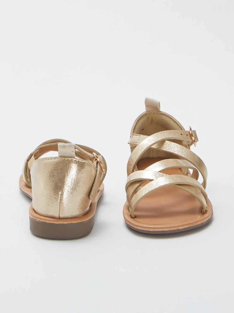 Sandalen met gekruiste bandjes GEEL - Kiabi