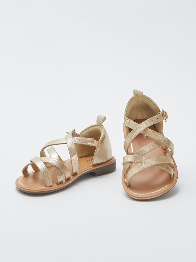 Sandalen met gekruiste bandjes GEEL - Kiabi