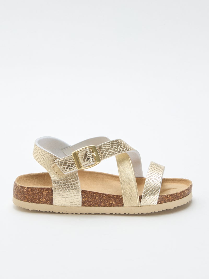 Sandalen met gekruiste bandjes Geel - Kiabi