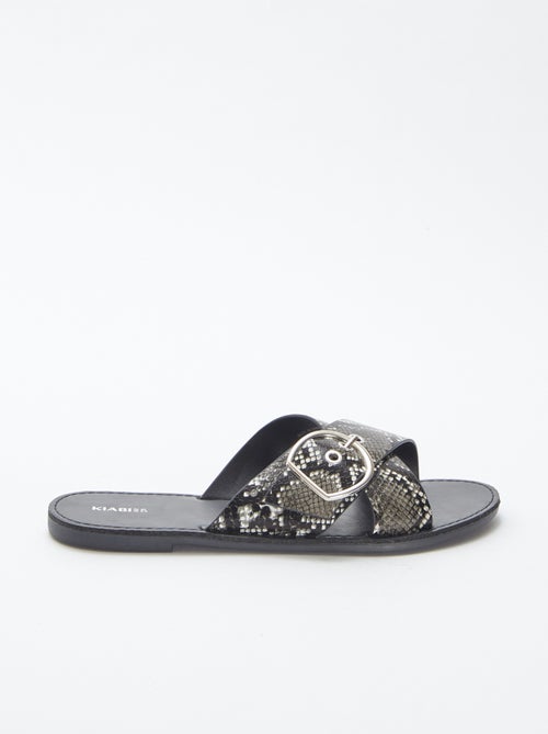 Sandalen met gekruiste bandjes met print - Kiabi