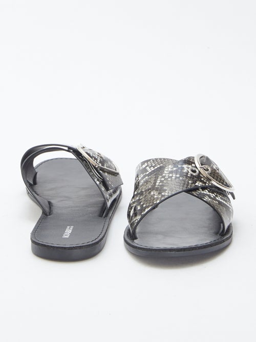Sandalen met gekruiste bandjes met print - Kiabi