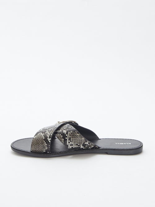 Sandalen met gekruiste bandjes met print - Kiabi