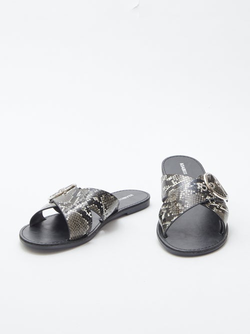 Sandalen met gekruiste bandjes met print - Kiabi