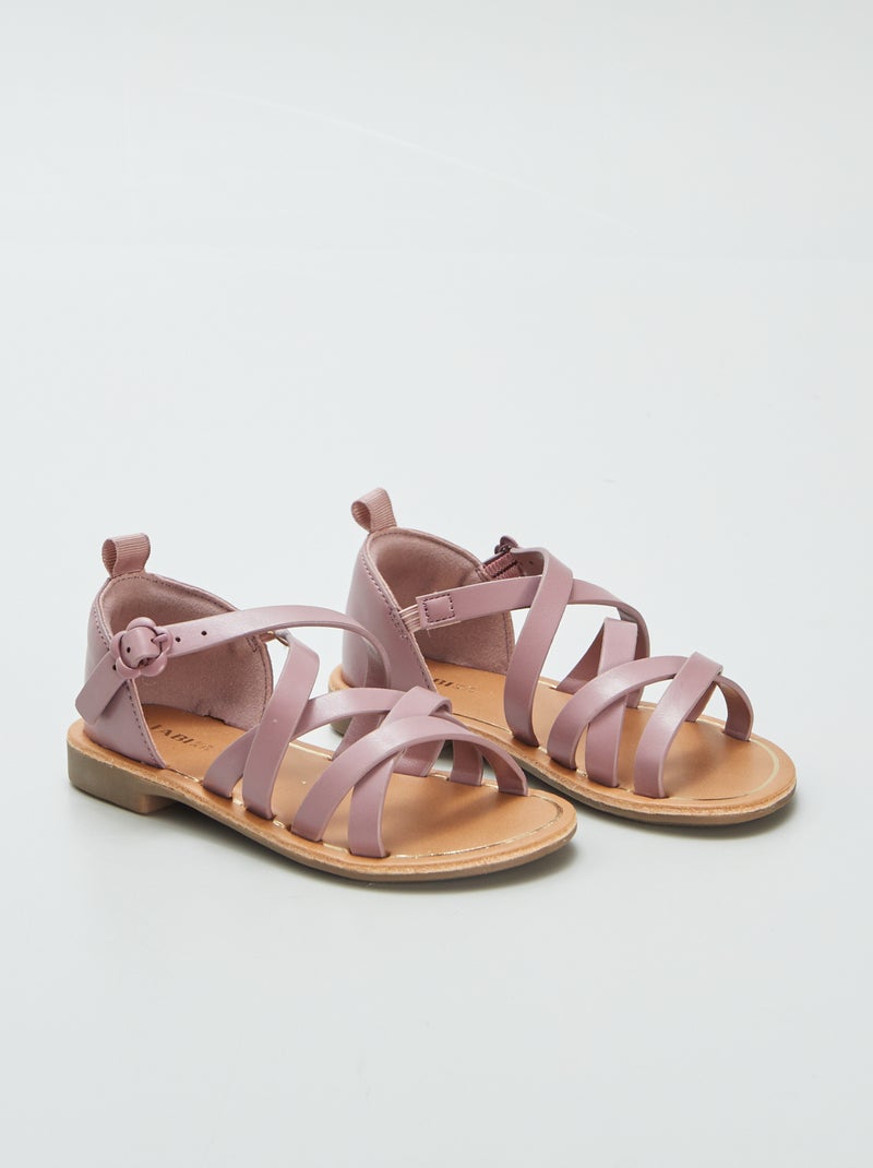 Sandalen met gekruiste bandjes PAARS - Kiabi