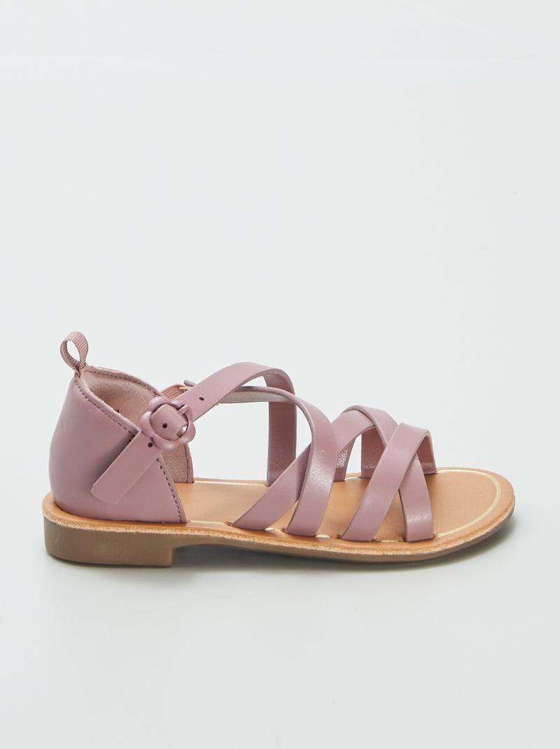 Sandalen met gekruiste bandjes PAARS - Kiabi