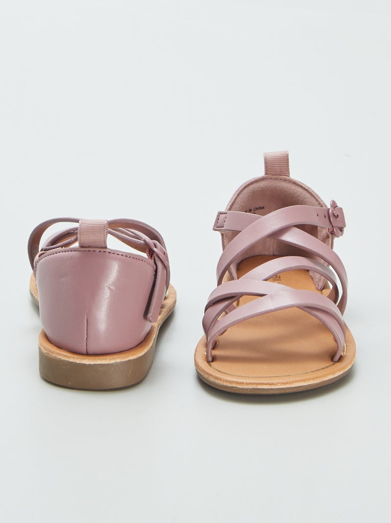 Sandalen met gekruiste bandjes PAARS - Kiabi