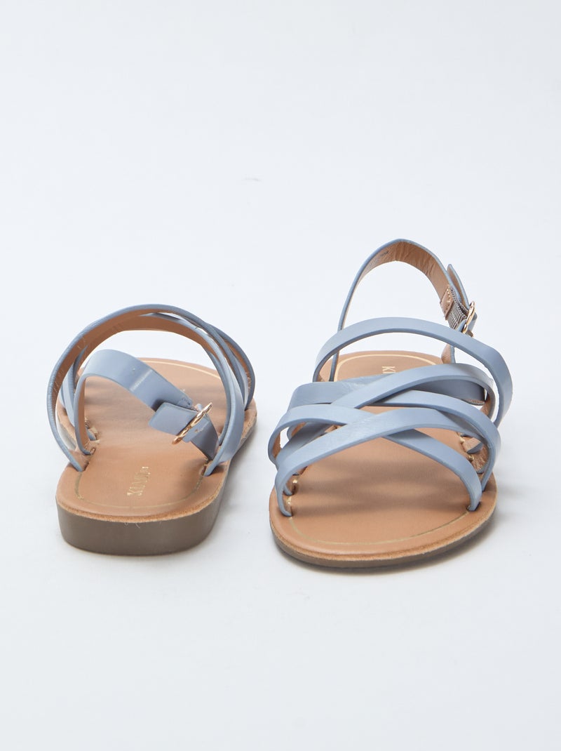 Sandalen met gespbandjes Blauw - Kiabi