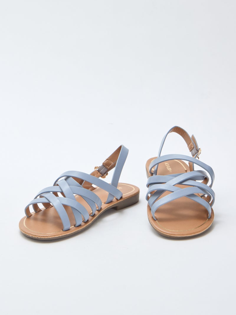 Sandalen met gespbandjes Blauw - Kiabi
