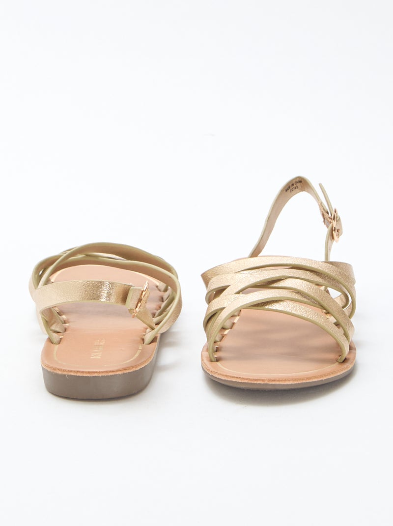 Sandalen met gespbandjes Geel - Kiabi