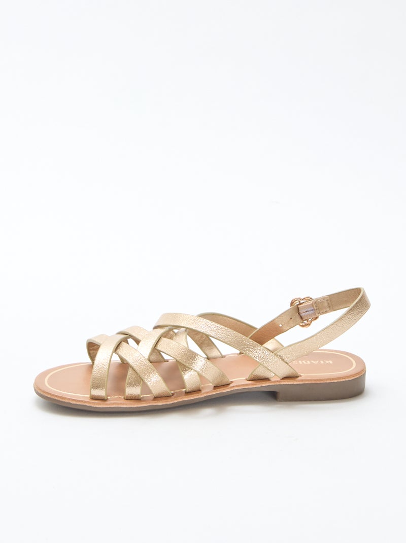 Sandalen met gespbandjes Geel - Kiabi