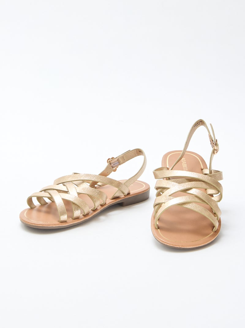 Sandalen met gespbandjes Geel - Kiabi