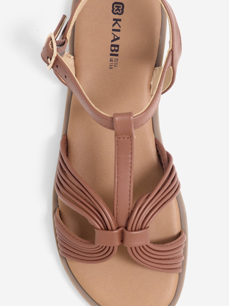 Sandalen met gespen Bruin - Kiabi
