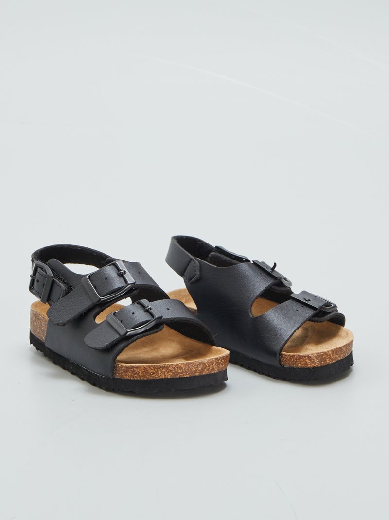 Sandalen met gespen ZWART - Kiabi