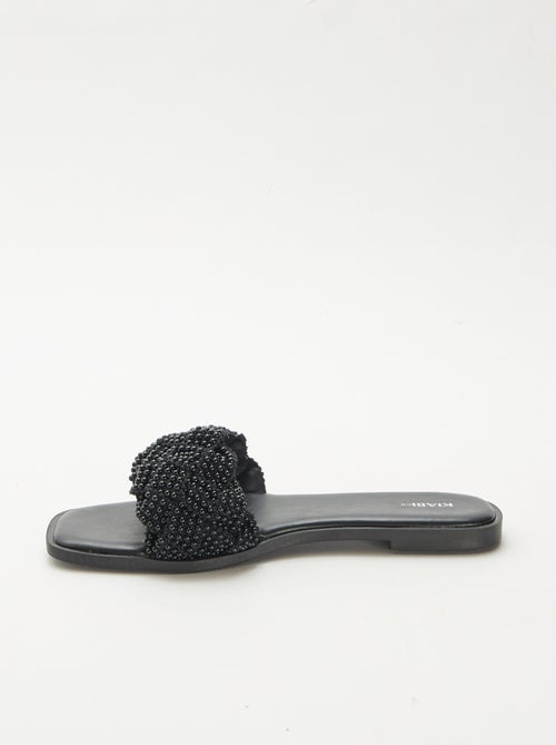 Sandalen met gevlochten bandjes en parels - Kiabi