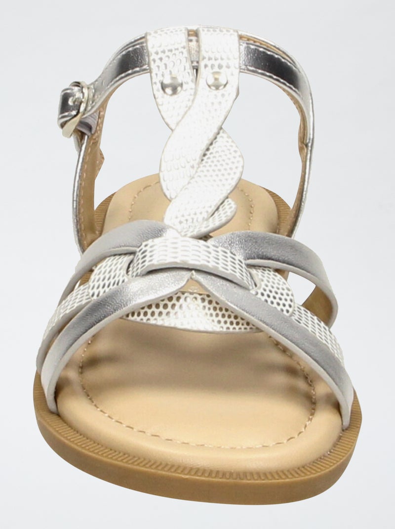 Sandalen met gevlochten bandjes Grijs - Kiabi