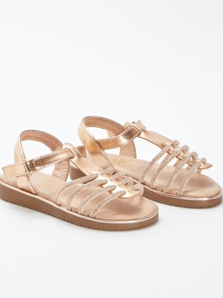 Sandalen met glitterbandjes