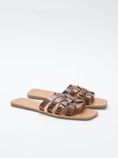 Sandalen met goudkleurige bandjes - Kiabi