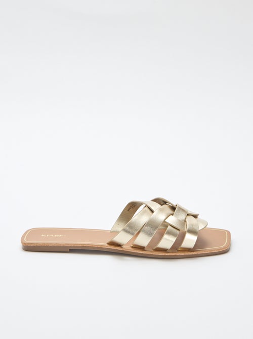 Sandalen met goudkleurige bandjes - Kiabi