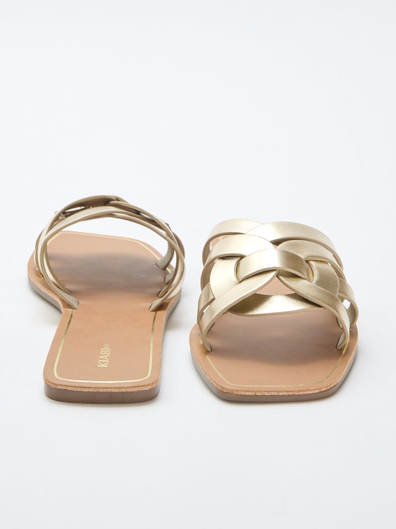Sandalen met goudkleurige bandjes Geel - Kiabi