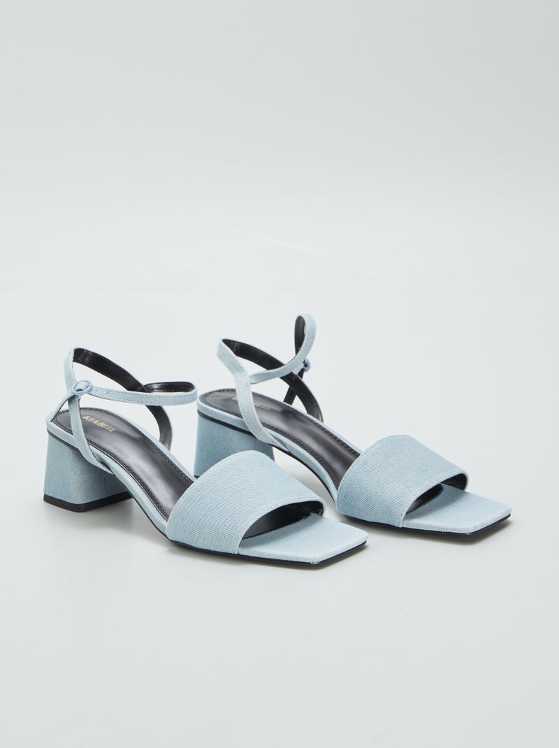 Sandalen met hak BLAUW - Kiabi