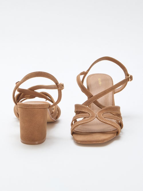 Sandalen met hak en gekruiste bandjes - Kiabi