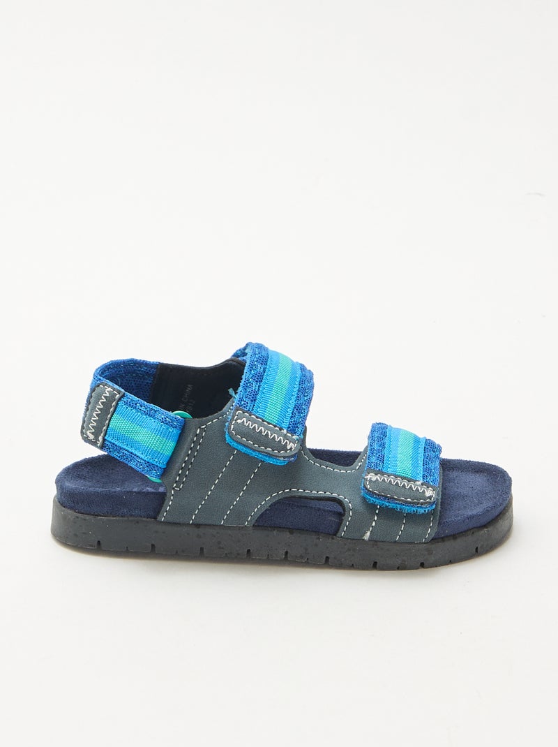 Sandalen met klittenband Blauw - Kiabi