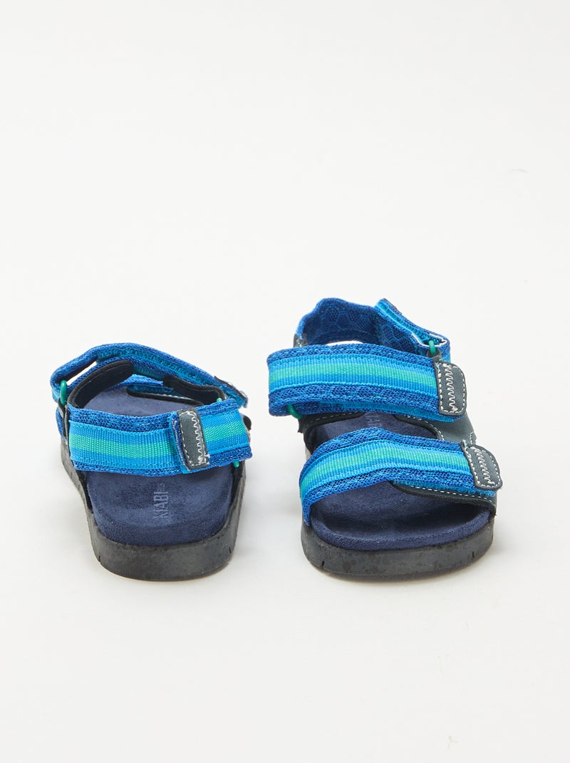 Sandalen met klittenband Blauw - Kiabi