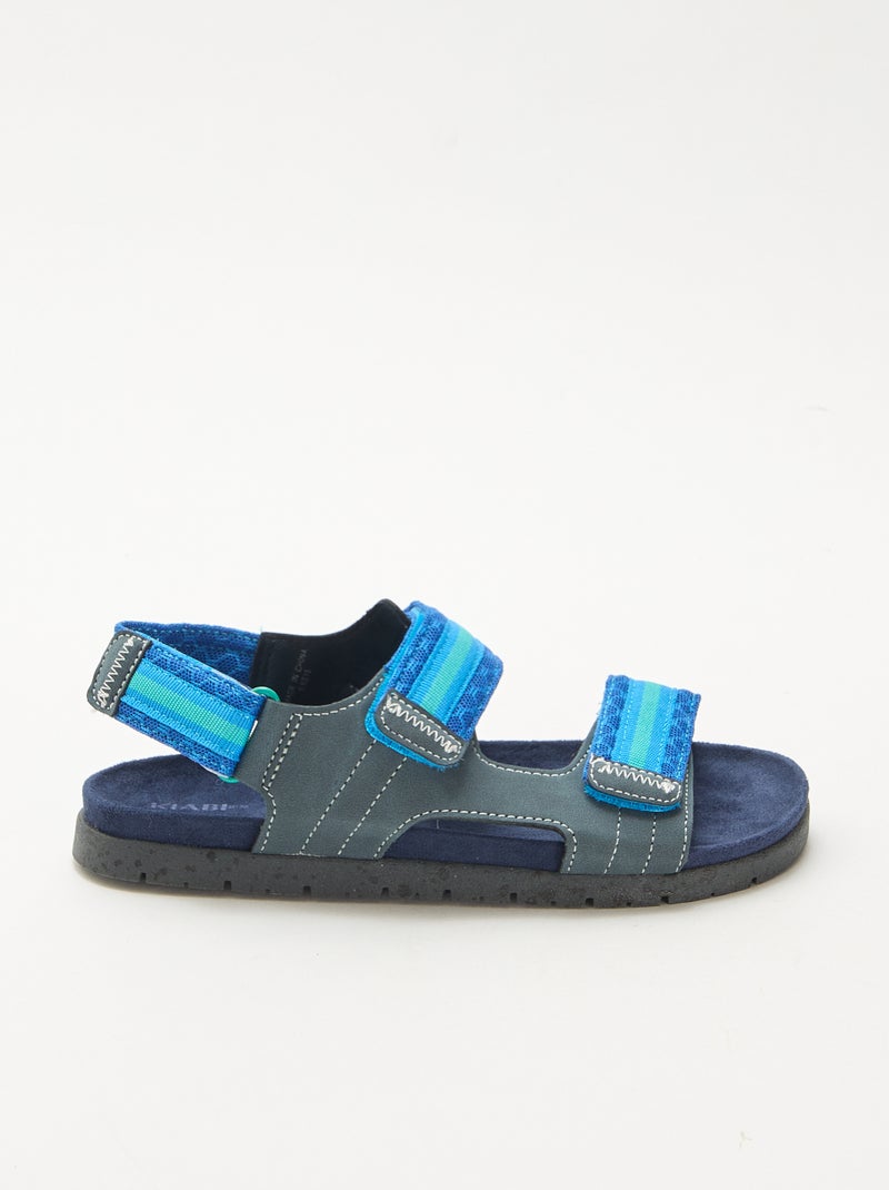 Sandalen met klittenband Blauw - Kiabi