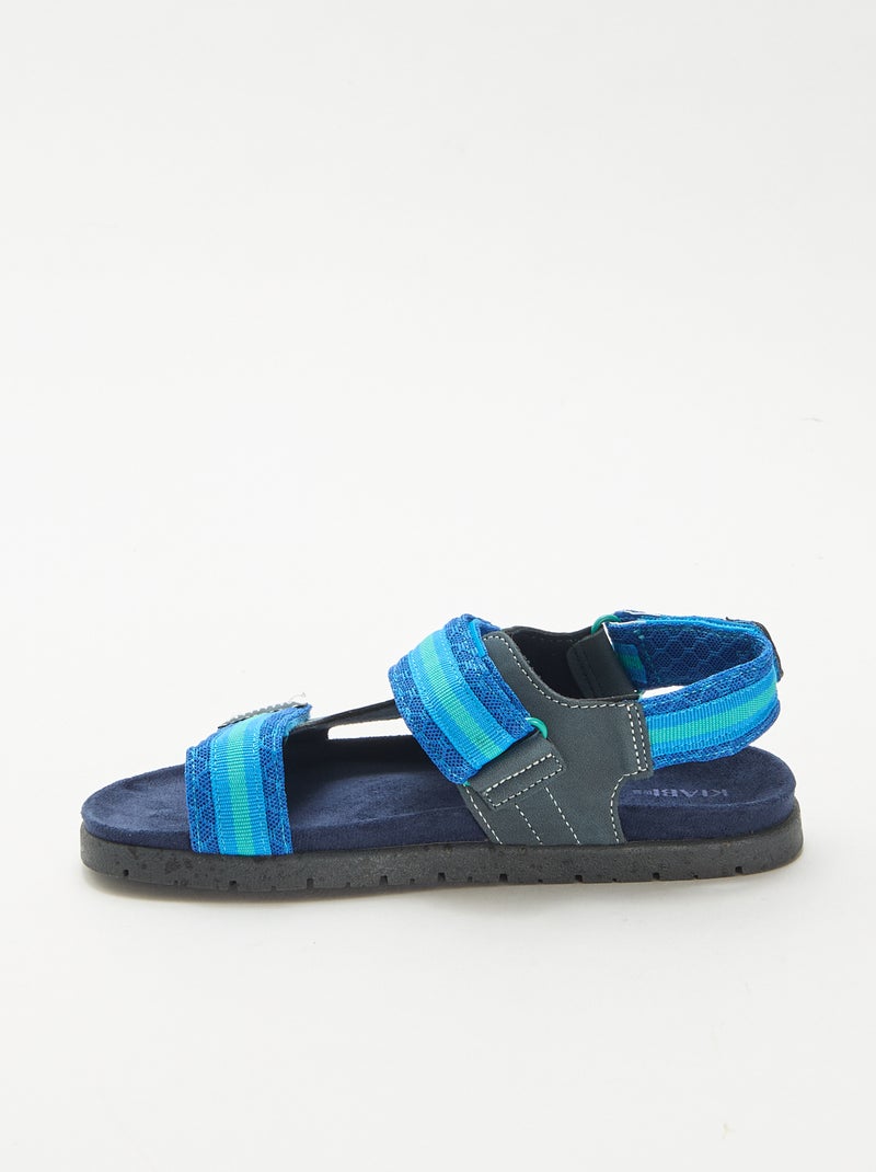 Sandalen met klittenband Blauw - Kiabi