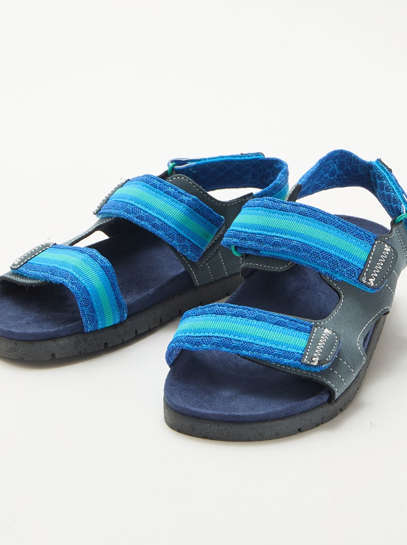 Sandalen met klittenband Blauw - Kiabi
