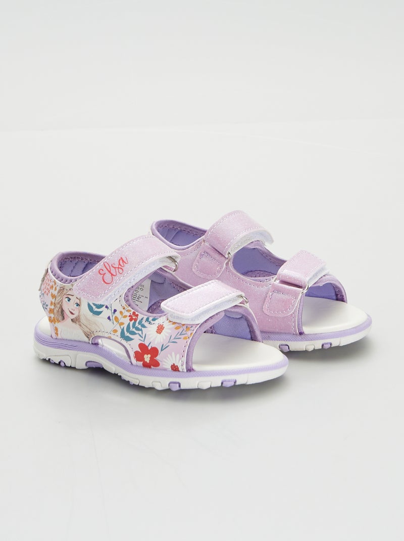 Sandalen met klittenband 'Frozen' PAARS - Kiabi