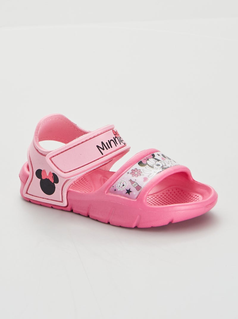 Sandalen met klittenband 'Minnie' roze - Kiabi
