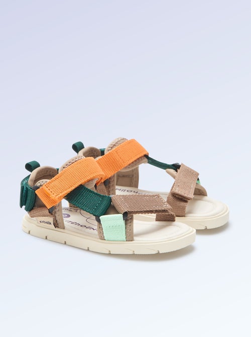 Sandalen met klittenband motriciteit 4 'lopen' - Kitchoun - Kiabi