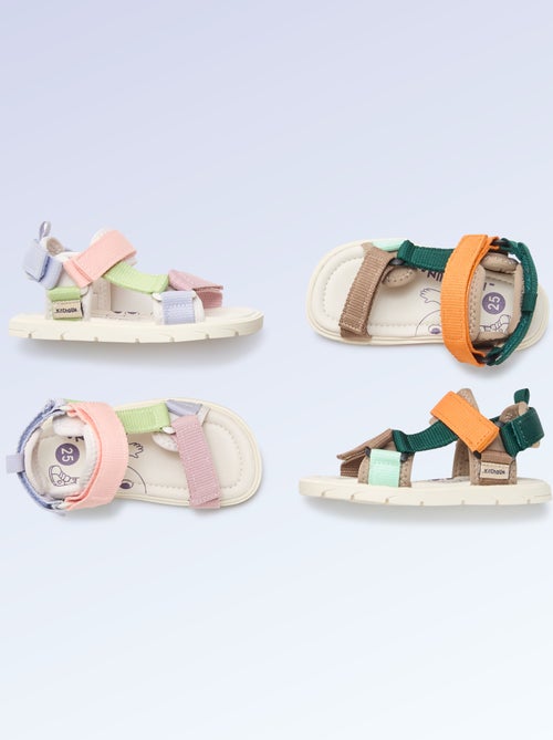 Sandalen met klittenband motriciteit 4 'lopen' - Kitchoun - Kiabi