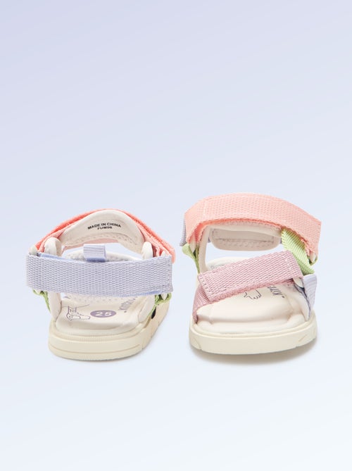 Sandalen met klittenband motriciteit 4 'lopen' - Kitchoun - Kiabi
