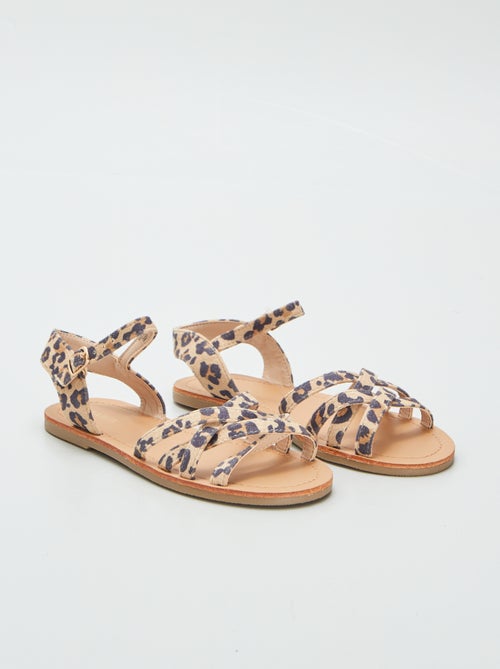 Sandalen met luipaardprint - Kiabi