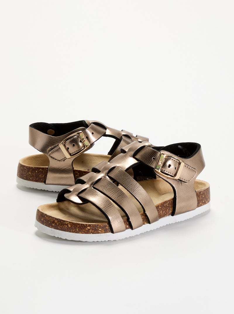 Sandalen met meerdere bandjes Geel - Kiabi