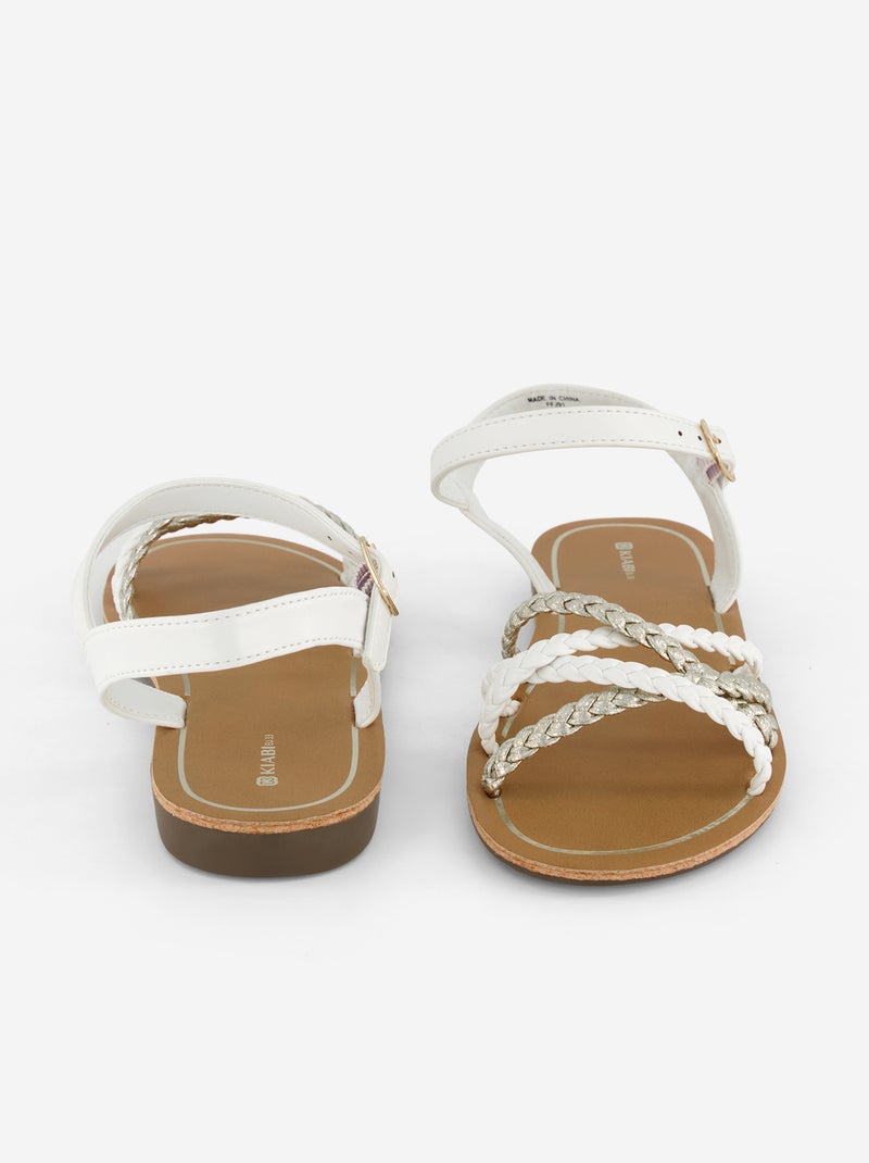 Sandalen met meerdere gevlochten bandjes Wit - Kiabi