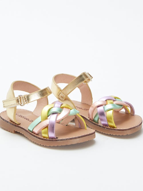 Sandalen met meerkleurige bandjes - Kiabi