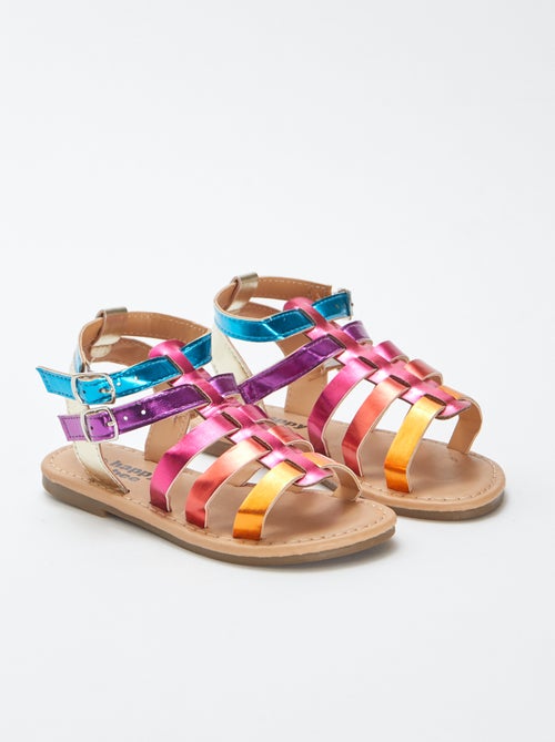 Sandalen met meerkleurige riempjes - Kiabi