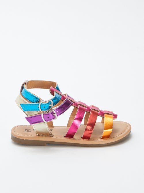 Sandalen met meerkleurige riempjes - Kiabi