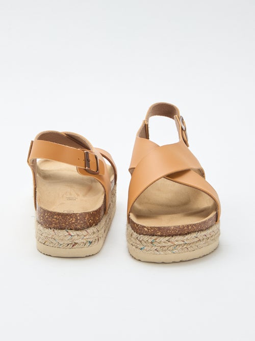 Sandalen met plateauzolen en gekruiste bandjes - Kiabi